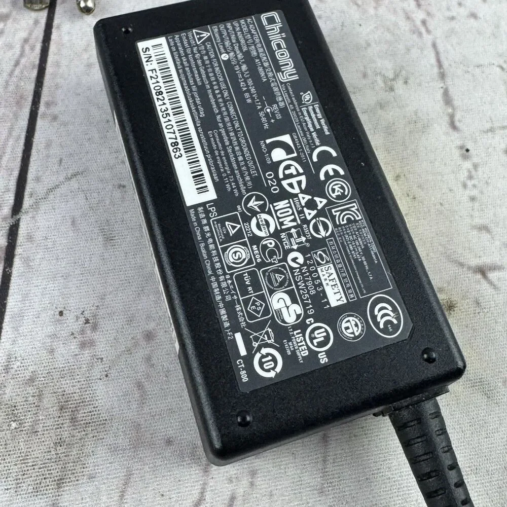 Chicony A11-065N1A 65W AC Adapter 19V 3.42A A065R035L Acer Laptop Charger